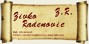 Živko Radenović vizit kartica